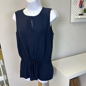 Joe Fresh Navy Drawstring Sleeveless Women's Top Size Small